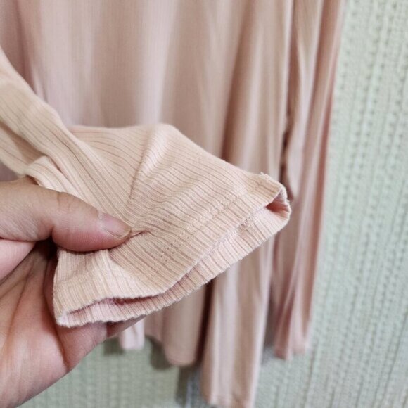 Old Navy Plus Size Luxe Mock Neck Ribbed Light Pink Swing Long Sleeve Top XXL - Picture 4 of 11